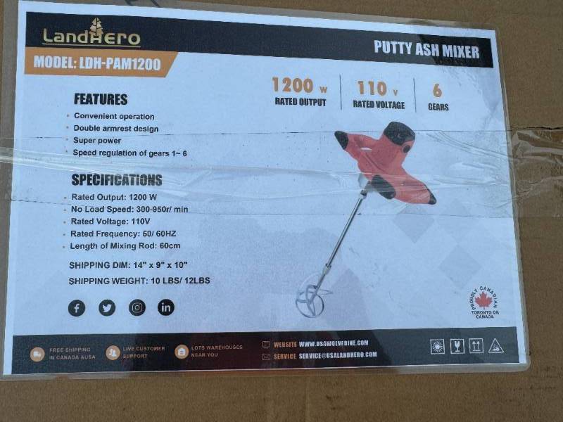 lot 89 image: 2025 Unused Landhonor Rated Output 1200 W Putty Ash Mixer