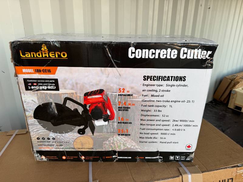 lot 126 image: 2025 Unused&nbsplandhonor Engineer type Single cylinder,air cooling, 2 stroke&nbspConcrete Cutter