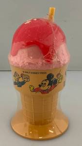 lot 2 image: Vintage Disney Mickeys Mouse Strawberry Ice Cream Sipper (New Old Stock)
