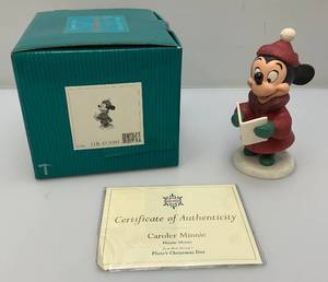 lot 54 image: Vintage WDCC Caroler Minnie, Minnie Mouse Figurine In Original Box With COA