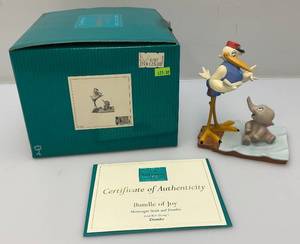lot 62 image: Est. $155.00- $195.00 Vintage WDCC Bundle Of Joy (Messenger Stork And Dumbo) Figurines In Original Box With COA
