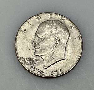 lot 109 image: 1776-1976 (D) Eisenhower Liberty Bell And Moon One US Dollar Bicentennial Type One Wide Print