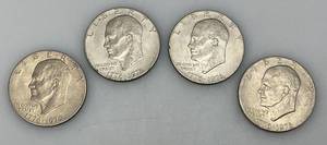 lot 111 image: 1776-1976 (No Mint Mark) Eisenhower Liberty Bell And Moon One US Dollar Bicentennial Type Two Thin Print