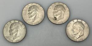 lot 116 image: 1776-1976 (No Mint Mark) Eisenhower Liberty Bell And Moon One US Dollar Bicentennial Type Two Thin Print