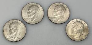 lot 121 image: 1776-1976 (D) Eisenhower Liberty Bell And Moon One US Dollar Bicentennial Type Two Thin Print