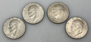 lot 131 image: 1776-1976 (D) Eisenhower Liberty Bell And Moon One US Dollar Bicentennial Type Two Thin Print