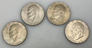 lot 132 image: 1776-1976 (No Mint Mark) Eisenhower Liberty Bell And Moon One US Dollar Bicentennial Type Two Thin Print