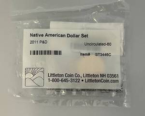 lot 148 image: 2011 Native American Sacagawea Dollar Set (P&D) (Factory Sealed)