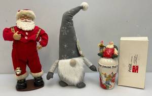 lot 158 image: Misc. Christmas Items Including Coca-Cola Santa Stein  In Original Box And More