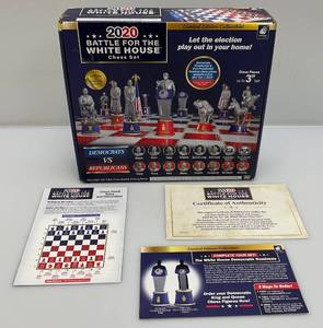 lot 161 image: 2020 Election Battle For The House Chess Set Democrats Vs. Rebulicans (New Open box)