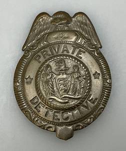 lot 166 image: Vintage Private Detective Badge 1 14 x 2 38