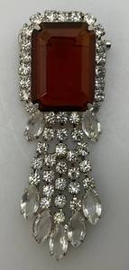 lot 171 image: Vintage Ornate Bejeweled Brooch  1 x 2 34