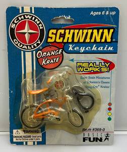 lot 174 image: Vintage Schwinn Miniature Die-Cast Key Chain Orange Krate Bicycle Key Chain (NOP)