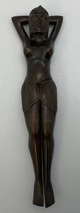 lot 185 image: Hand Carved Wooden Polynesian Girl Nut Cracker  12