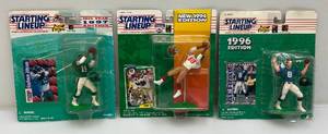 lot 190 image: Vintage 1990s STARTING LINEUP Football Legends Including Jerry Rice, Keyshawn Johnson & Mark Brunell Action Figures (New Old Stock  On Cards)