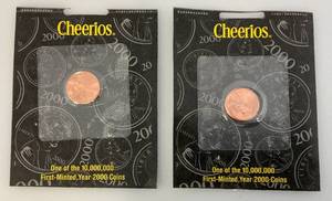 lot 196 image: Vintage Highly Collectible CHEERIOS Uncirculated Pennies (Factory Sealed)