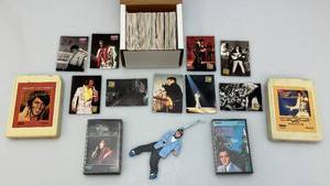 lot 213 image: Misc. ELVIS Collectibles Including Trading Cards, Cassette, 8 Track Tapes And More