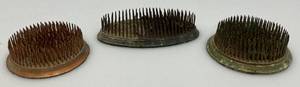 lot 218 image: 1950s Flower Holder Heavy Metal Needle Pin Flower Frogs