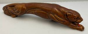 lot 232 image: 1920s-30s Ceramic 20 Panther Sculpture (Cracked Tail Repaired And Chips Present)