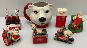 lot 235 image: Misc. Vintage Collectible Coca-Cola Collectibles Including Ornaments And Mug