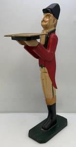 lot 241 image: Vintage Wooden Jockey Butler Stand With Tray 32