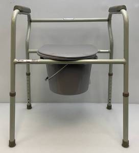 lot 244 image: Brand New Lumex Brand Three In One Steel Commode With Adjustable Legs