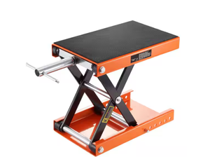 lot 4 image: SKYSHALO Motorcycle Lift 1100 lbs. Motorcycle Scissor Lift Jack with Wide Deck and Safety Pin 3.7 in.-13.8 in. Hoist Crank Stand