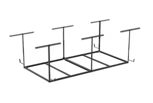 lot 12 image: FLEXIMOUNTS OHK Frame-Only Series 48 in. W x 96 in. D x 22-40 in. H Black Ceiling Mounted Overhead Garage Storage Rack with Hooks