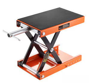 lot 17 image: SKYSHALO Motorcycle Lift 1100 lbs. Motorcycle Scissor Lift Jack with Wide Deck and Safety Pin 3.7 in.-13.8 in. Hoist Crank Stand