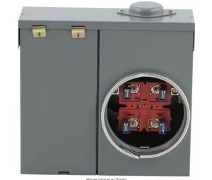 lot 20 image: Square D 100 Amp Ring-Type Overhead or Underground Main Breaker Meter Socket
