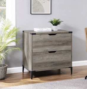 lot 10 image: NEW - Walker Edison Modern Industrial 2-Drawer File Cabinet - MSRP $299
