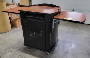 lot 21 image: Woodtone and Black Classroom Lectern - 42 Height