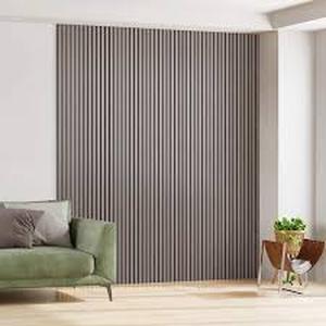 lot 35 image: comforthomi 0.9 in. x 1.71 ft. x 8.86 ft. Walnut AcousticSound Absorb 3D Oak Overlapping Wood Slat Decorative Wall Paneling 2-Pack Customer Returns See Pictures