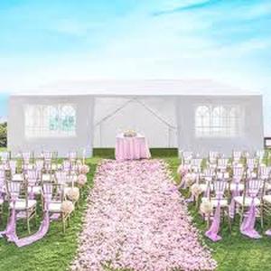 lot 61 image: 10 ft. x 30 ft. Wedding Party Canopy Tent Outdoor Gazebo with 8 Removable Sidewalls  Customer Returns See Pictures