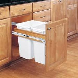 lot 62 image: Top Mount Pull Out Waste Containers   Customer Returns See Pictures