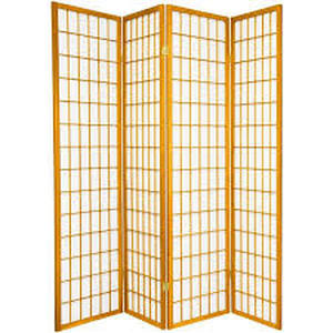 lot 64 image: RED LANTERN 6 ft. Honey 4-Panel Room Divider    Customer Returns See Pictures