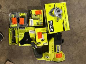 lot 51 image: Lot of Assorted Ryobi Tools and  Hardware Various Models and Conditions Customer Returns See Pictures