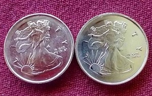 lot 3 image: (2) 14 oz Silver Rounds