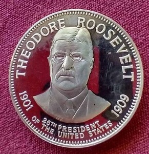 lot 12 image: Sterling Silver Teddy Roosevelt Medallion