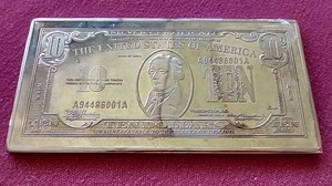 lot 14 image: $10 Note Style 4 oz Copper Bar