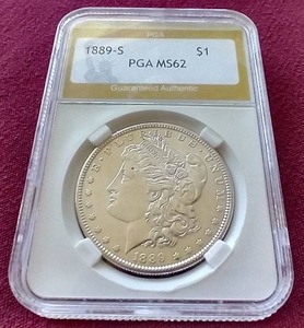 lot 18 image: 1889-S Morgan Dollar - PGA MS62 - Key Coin