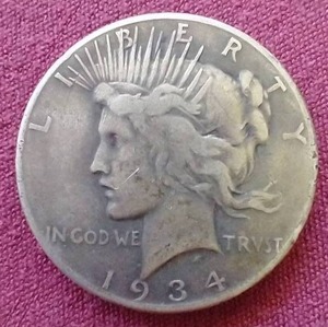 lot 22 image: 1934-S Peace Dollar - Tough Date