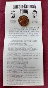lot 26 image: Lincoln-Kennedy Novelty Penny