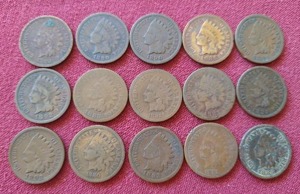 lot 40 image: (15) Indian Pennies - All 1800s