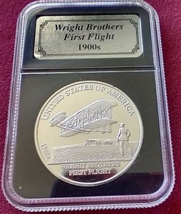 lot 42 image: Wright Brothers 1 oz Silver Round