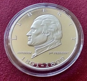 lot 47 image: Thomas Jefferson 1 oz Silver Round
