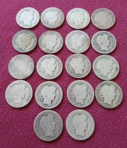 lot 48 image: (18) Barber Dimes
