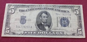 lot 58 image: Nice 1934 Silver Certificate $5 Note