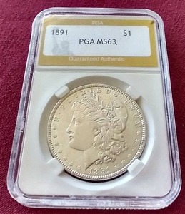 lot 63 image: 1891 Morgan Dollar - PGA MS63