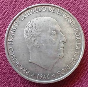 lot 65 image: 1966 Spanish Silver 100 Pesetas Coin